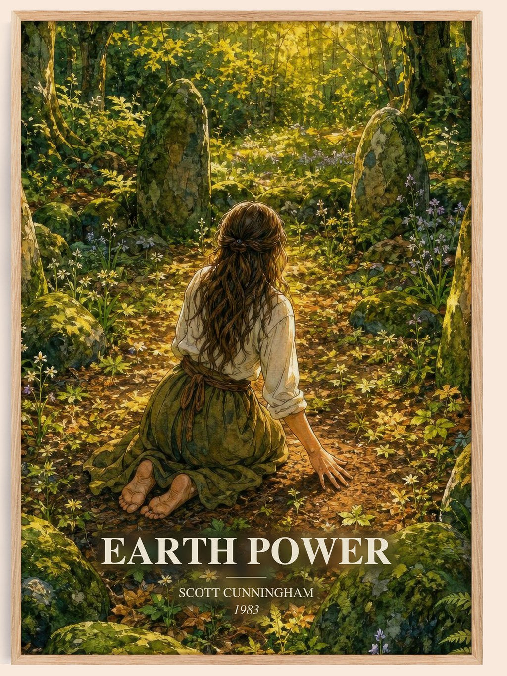 Earth power watercolour book poster by Scott Cunningham – framed literary art print