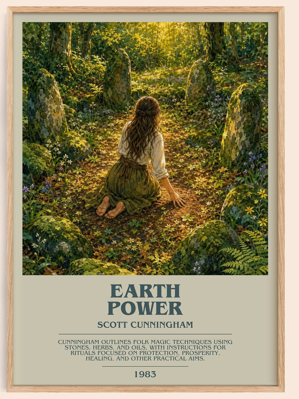 Earth power bookish book poster by Scott Cunningham – framed literary art print