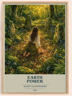 Earth power book cover book poster by Scott Cunningham – framed literary art print