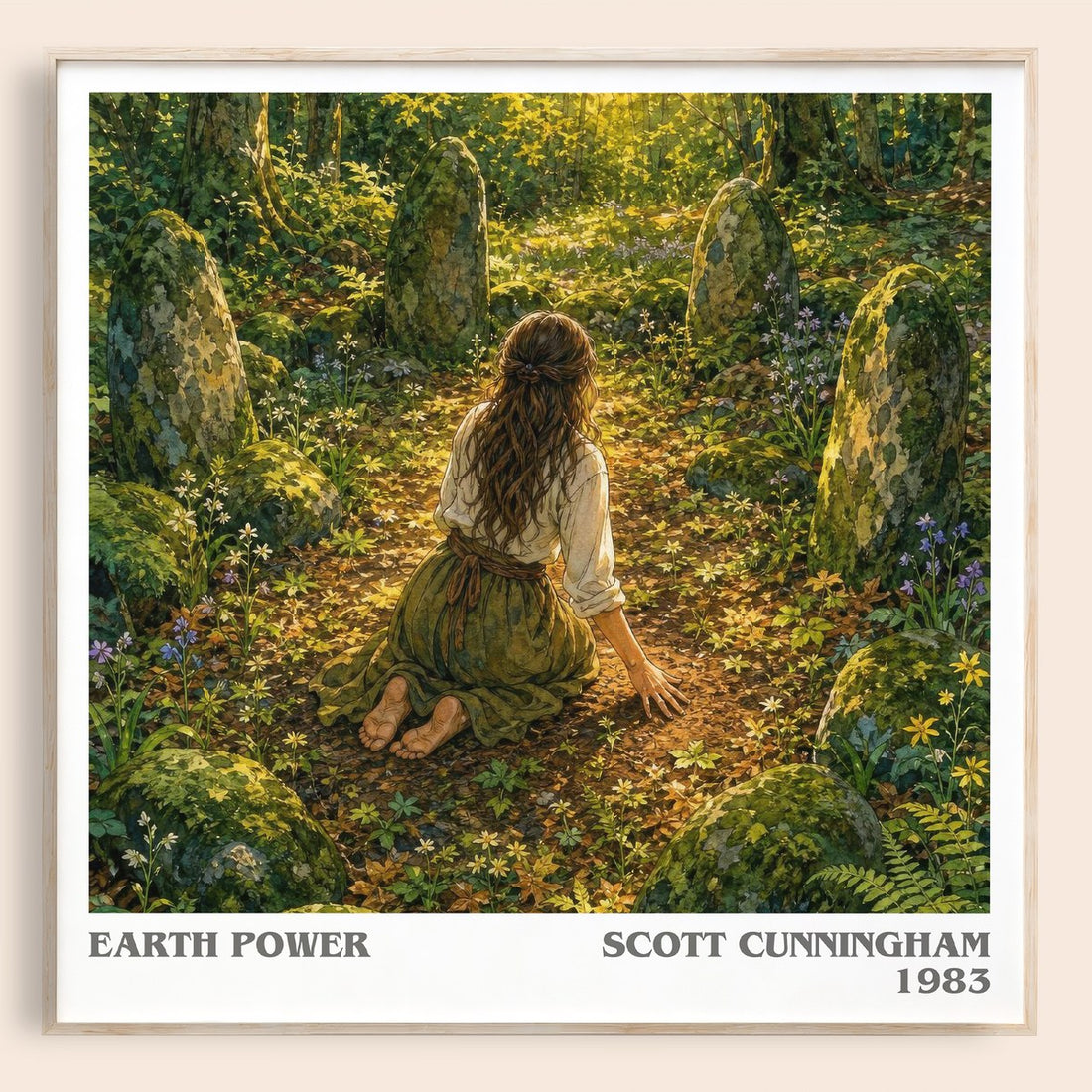 Earth power literary book poster by Scott Cunningham – framed literary art print