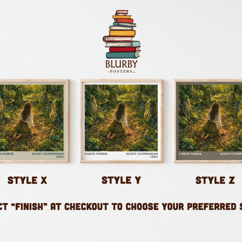 Earth power literary print in frame leaning in hallway – non fiction wall art