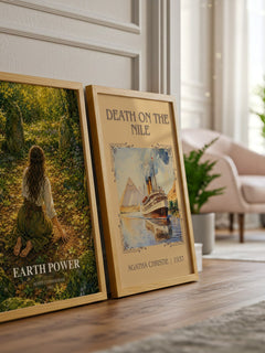 Earth power watercolour print framed by window – literary home decor