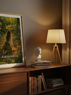 Earth power watercolour print on bookshelf – Scott Cunningham fan gift