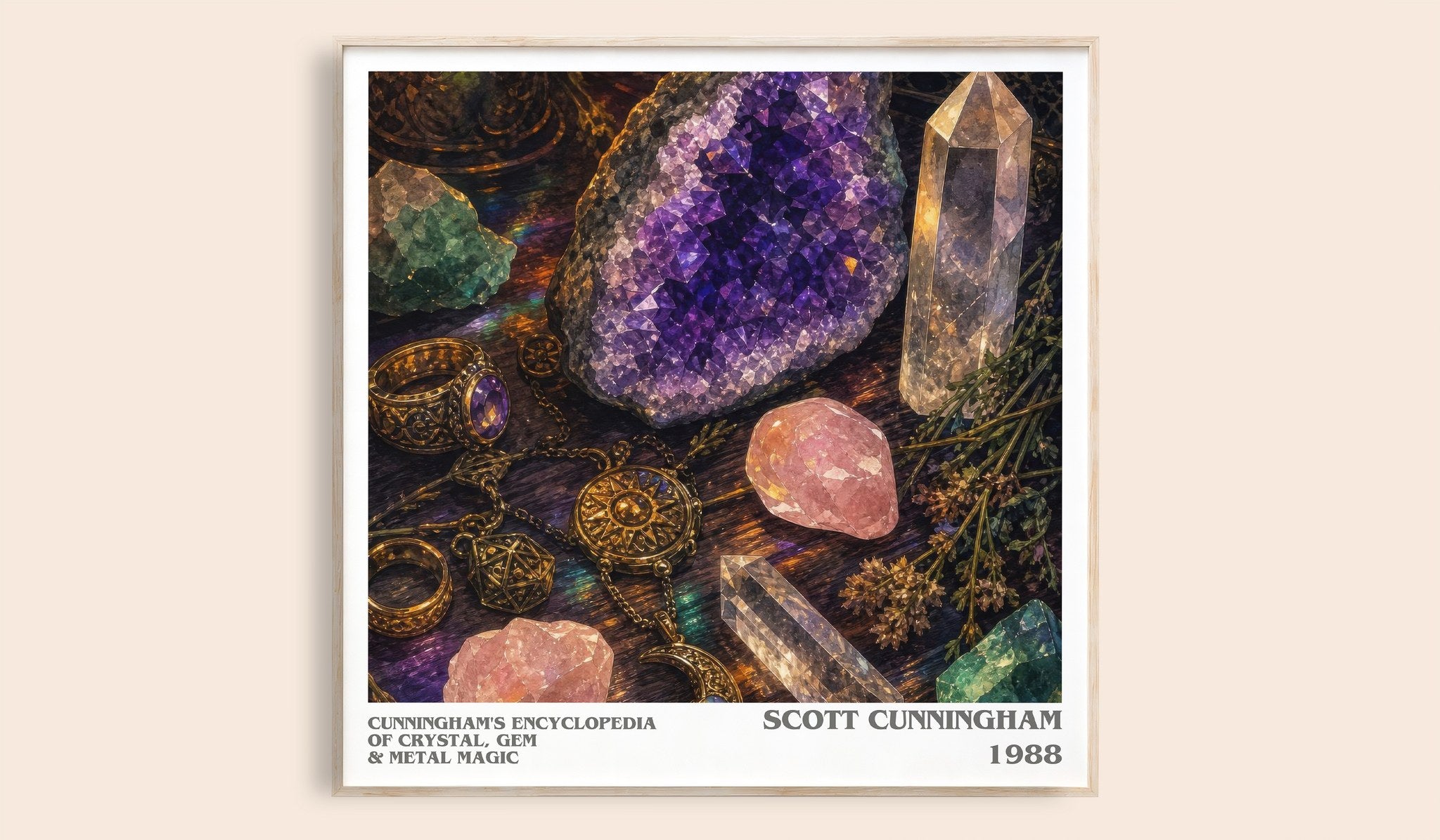 Cunningham's encyclopedia of crystal, gem & metal magic Literary Art Print by Scott Cunningham