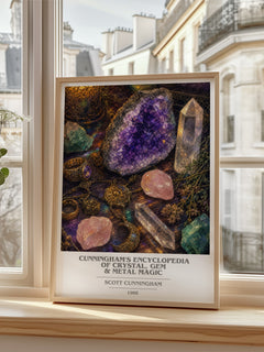 Cunningham's encyclopedia of crystal, gem & metal magic book cover poster colour and style options – Scott Cunningham book