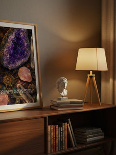 Cunningham's encyclopedia of crystal, gem & metal magic watercolour print on bookshelf – Scott Cunningham fan gift