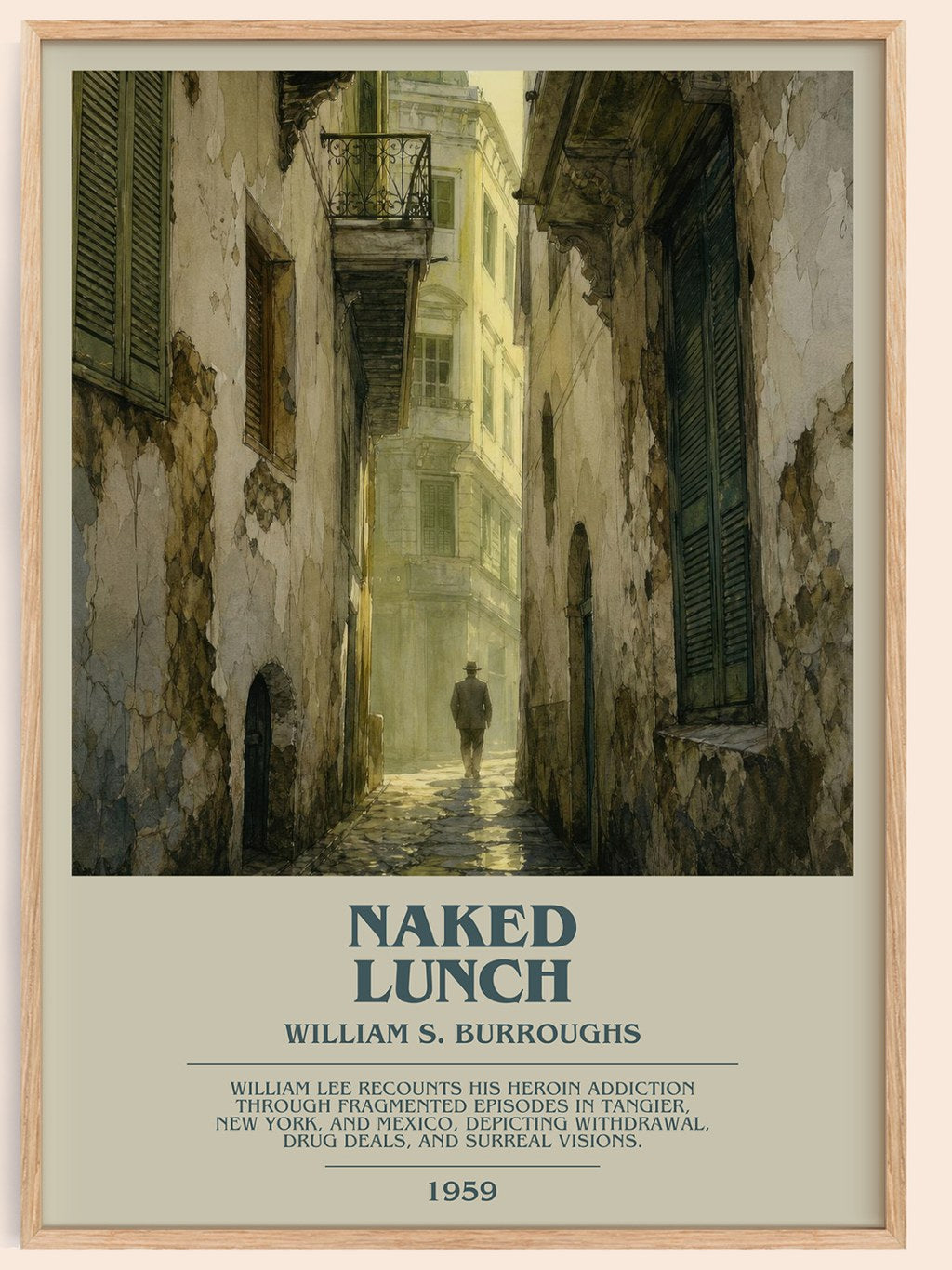Naked Lunch bookish book poster by William S. Burroughs – framed literary art print