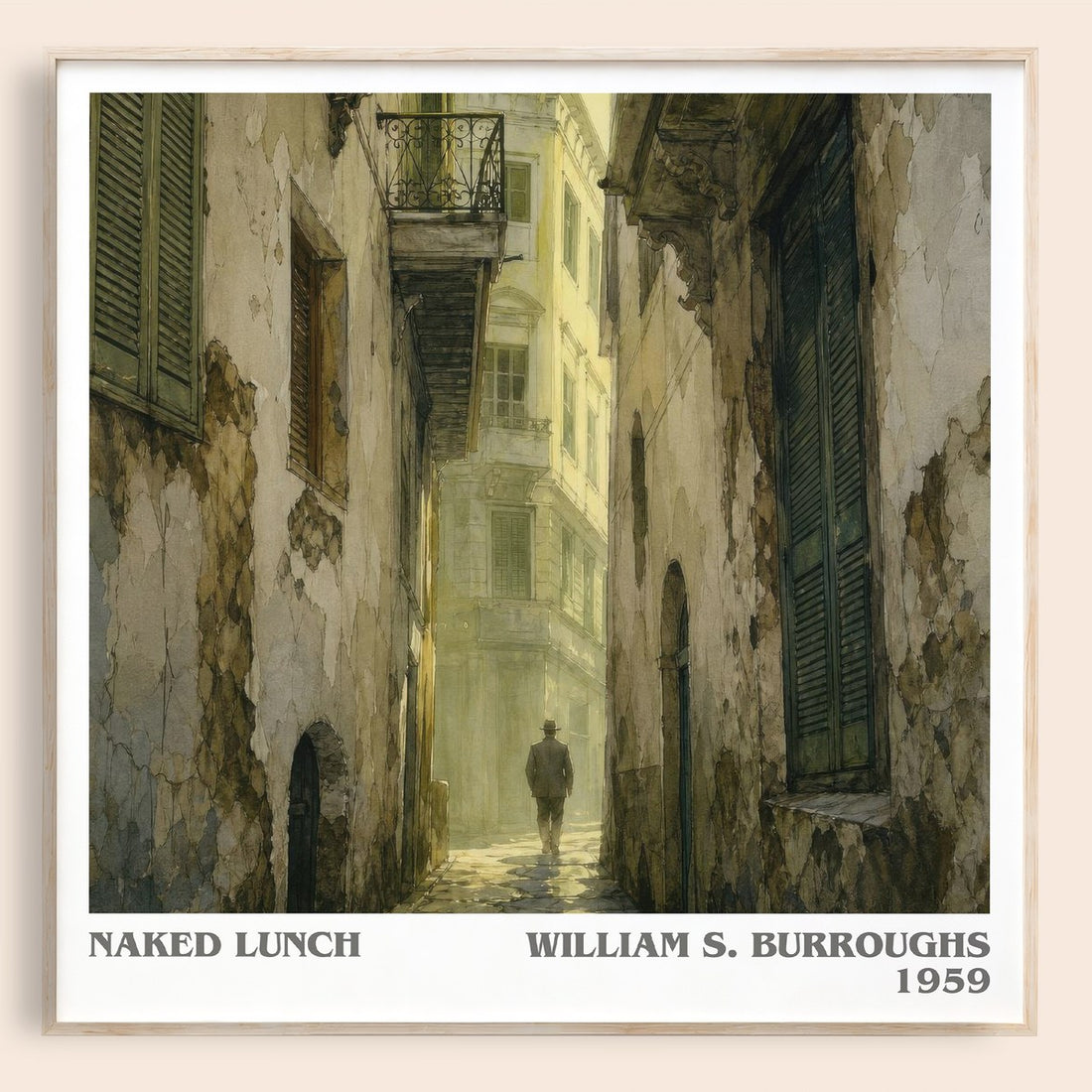 Naked Lunch literary book poster by William S. Burroughs – framed literary art print