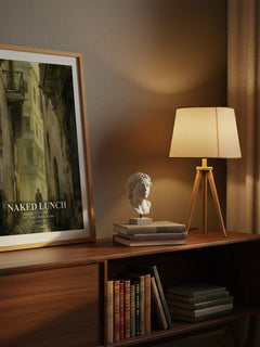 Naked Lunch watercolour print on bookshelf – William S. Burroughs fan gift