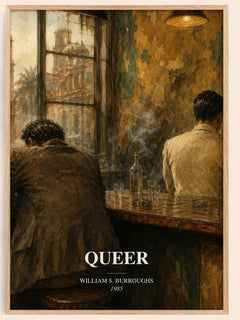 Queer watercolour book poster by William S. Burroughs – framed literary art print