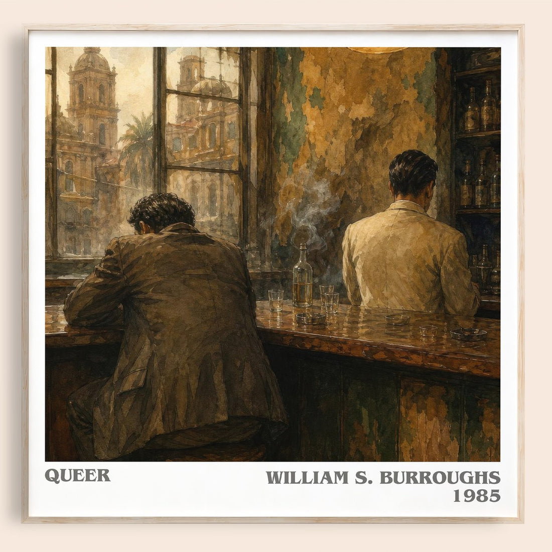 Queer literary book poster by William S. Burroughs – framed literary art print