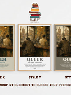 Queer bookish print in frame leaning in hallway – literary fiction wall art