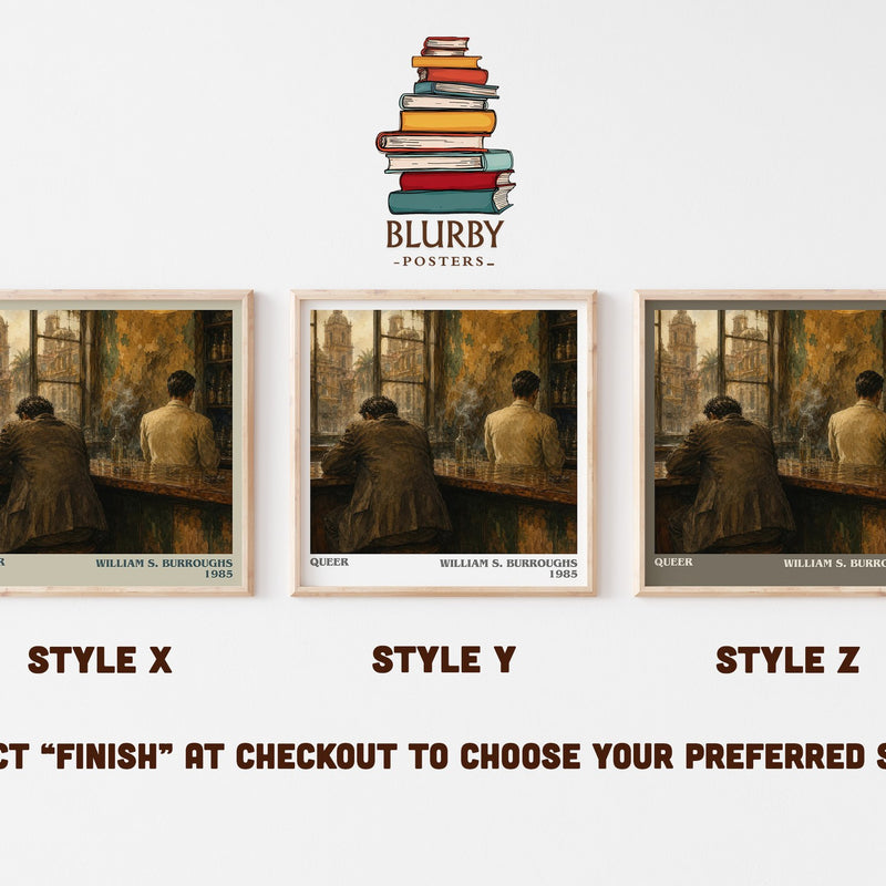 Queer literary print in frame leaning in hallway – literary fiction wall art