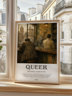 Queer bookish poster colour and style options – William S. Burroughs book art