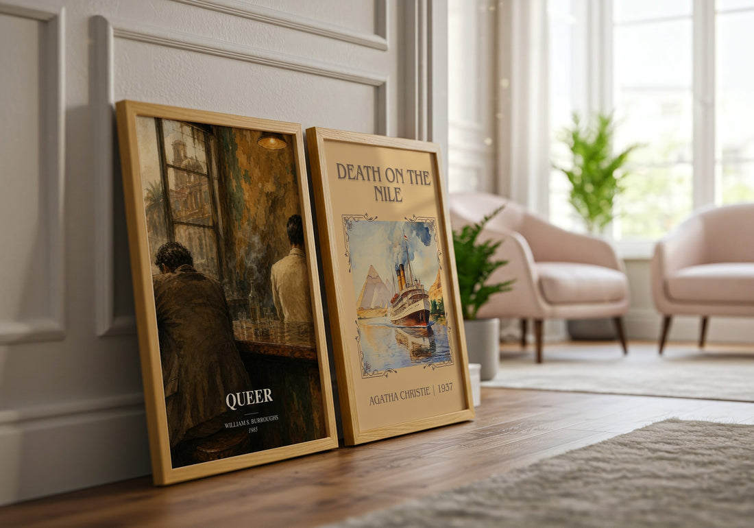Queer watercolour print framed by window – literary home decor