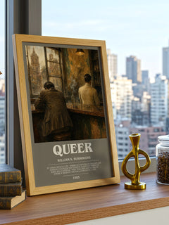 Queer bookish print framed by window – literary home decor