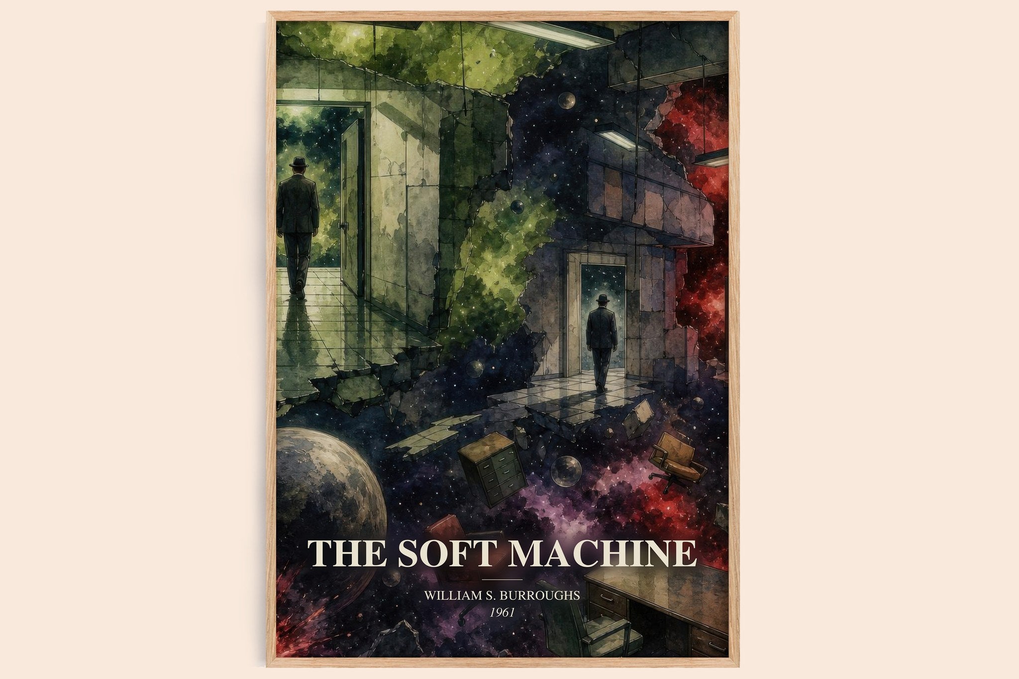The Soft Machine Book Watercolour Illustration by William S. Burroughs