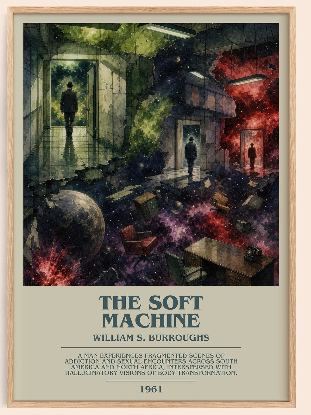 The Soft Machine bookish book poster by William S. Burroughs – framed literary art print