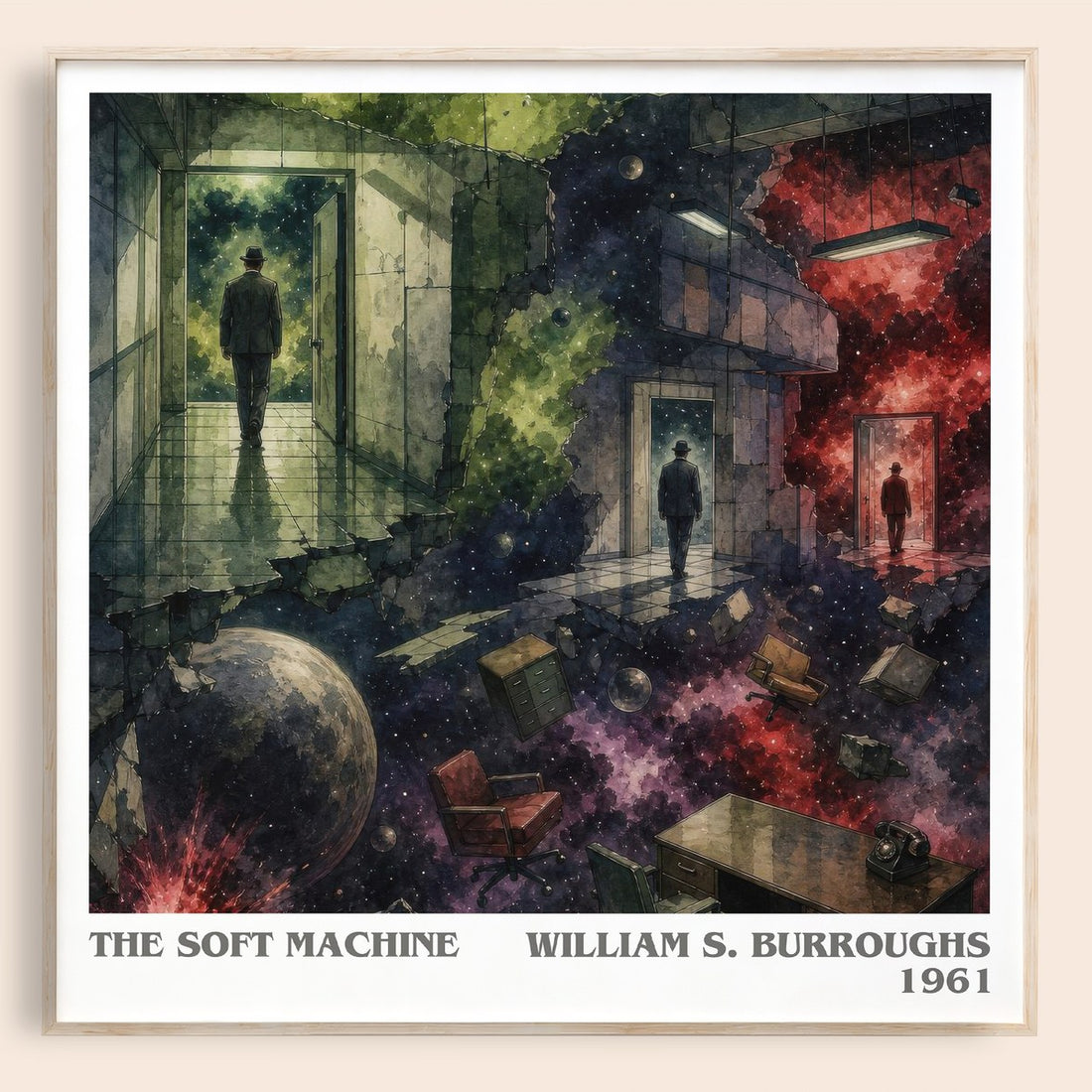 The Soft Machine literary book poster by William S. Burroughs – framed literary art print