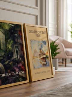 The Soft Machine watercolour print framed by window – literary home decor