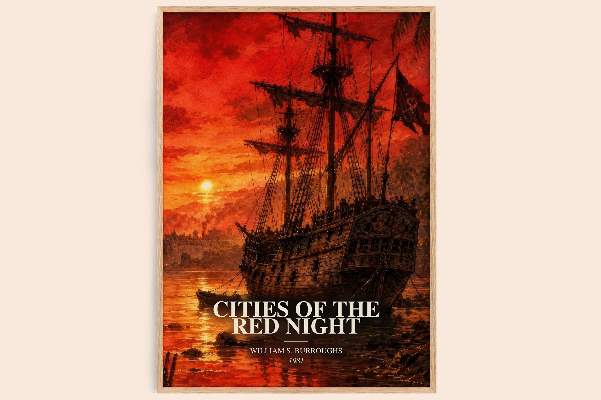 Cities of the Red Night Book Watercolour Illustration by W. Burroughs