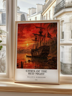 Cities of the Red Night book cover poster colour and style options – William S. Burroughs book art