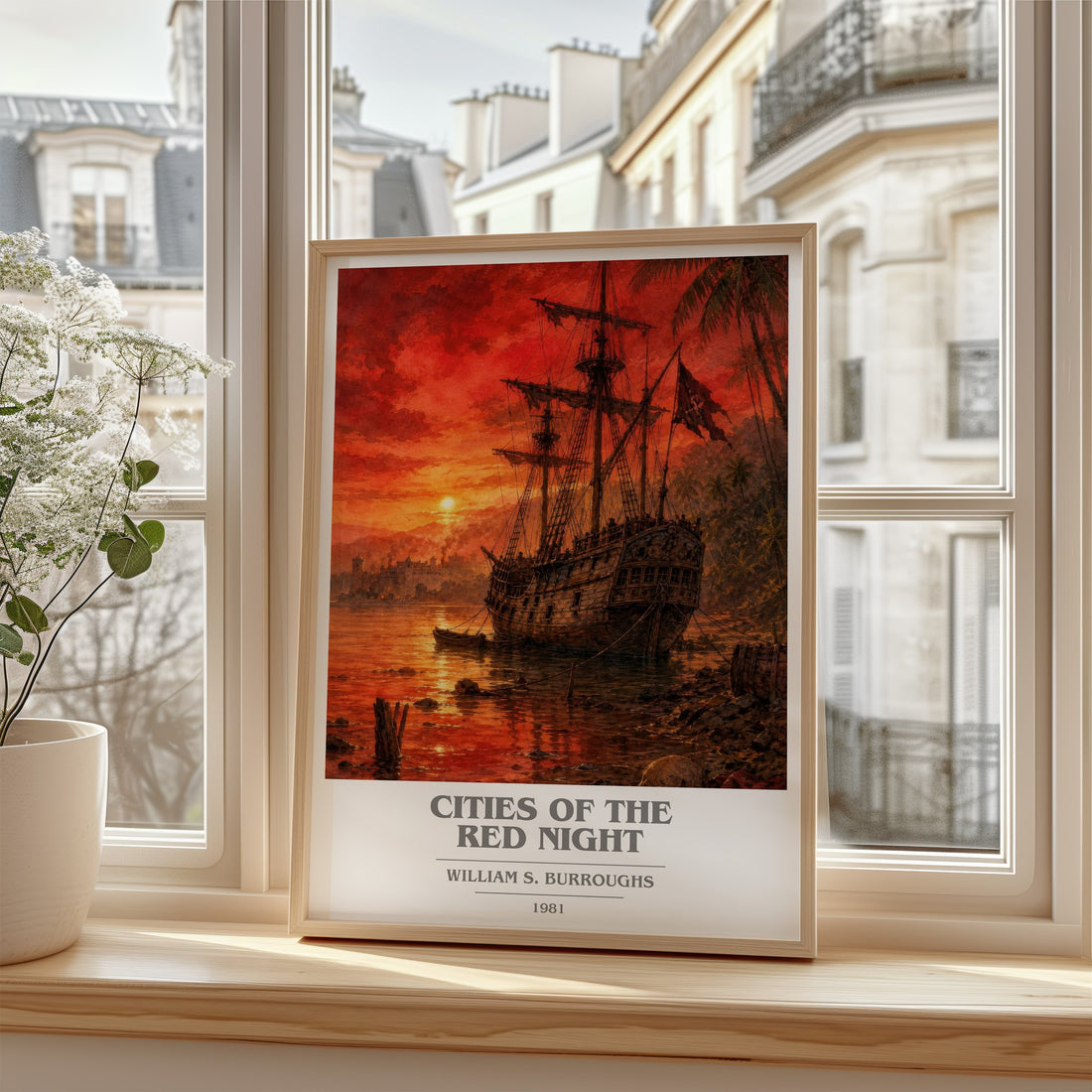 Cities of the Red Night book cover poster colour and style options – William S. Burroughs book art