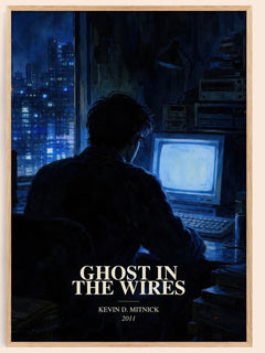 Ghost in the wires watercolour book poster by Kevin D. Mitnick – framed literary art print