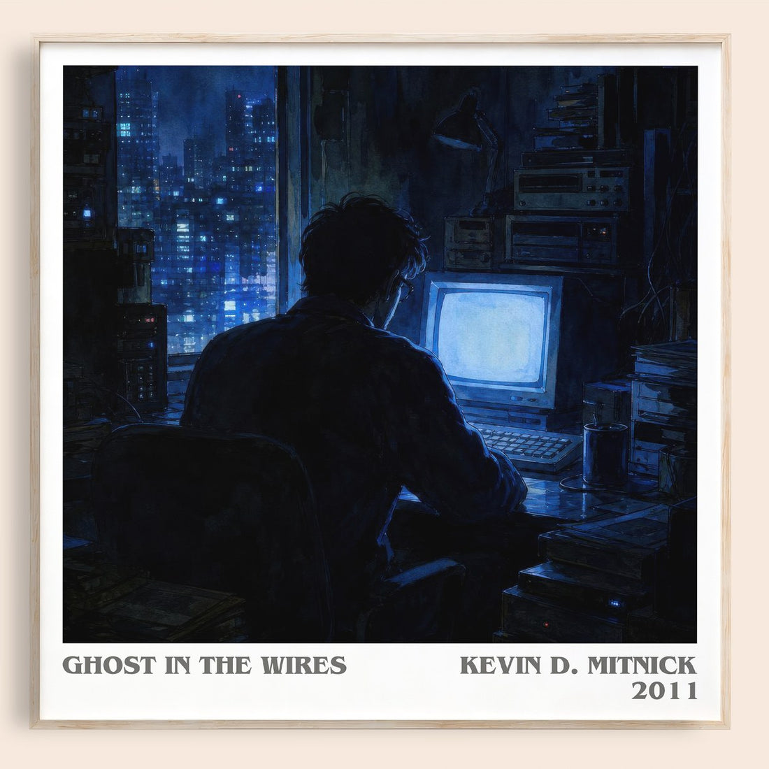 Ghost in the wires literary book poster by Kevin D. Mitnick – framed literary art print
