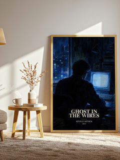 Ghost in the wires watercolour print in frame leaning in hallway – memoir wall art
