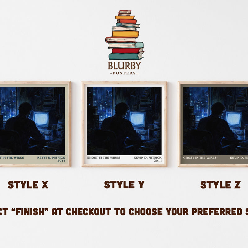 Ghost in the wires literary print in frame leaning in hallway – memoir wall art