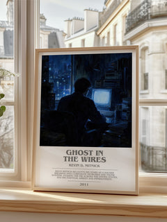Ghost in the wires bookish poster colour and style options – Kevin D. Mitnick book art