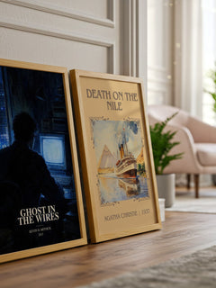 Ghost in the wires watercolour print framed by window – literary home decor