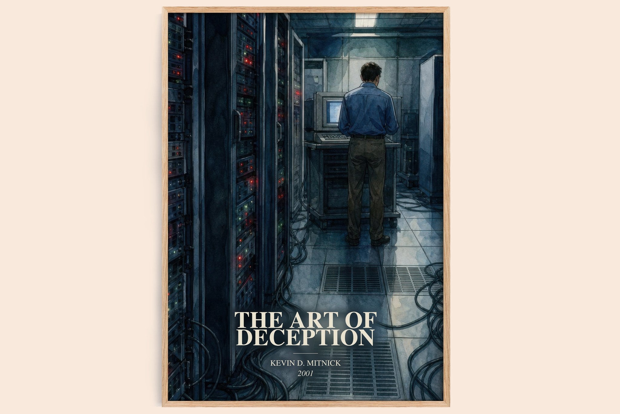 The Art of Deception Book Watercolour Illustration by Kevin D. Mitnick