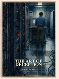 The Art of Deception watercolour book poster by Kevin D. Mitnick – framed literary art print