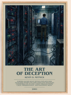 The Art of Deception bookish book poster by Kevin D. Mitnick – framed literary art print