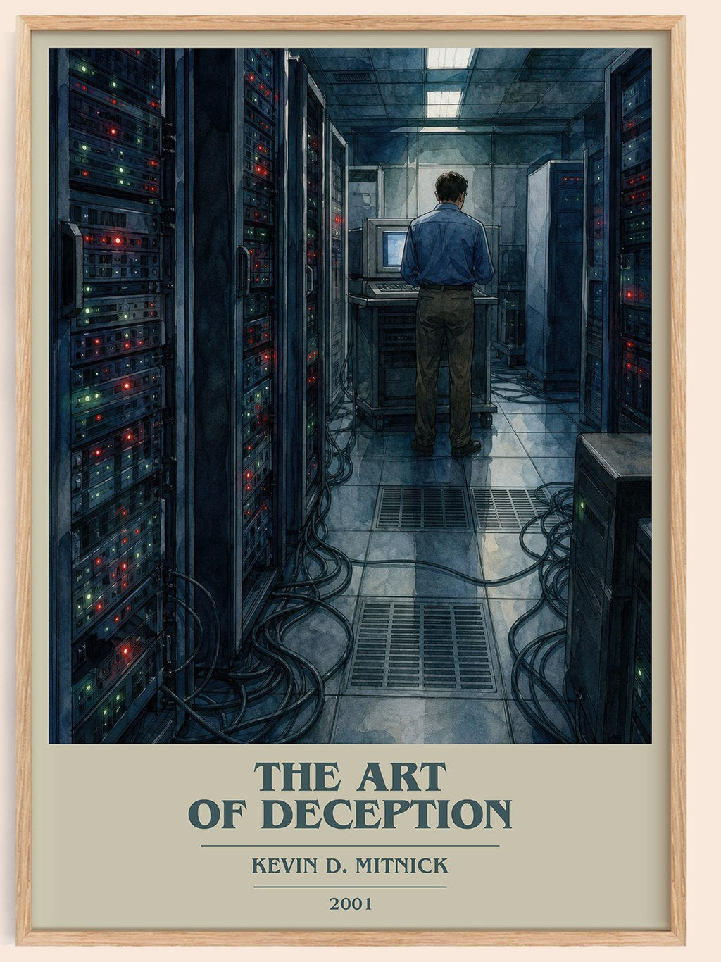 The Art of Deception book cover book poster by Kevin D. Mitnick – framed literary art print