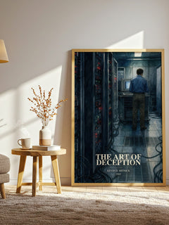 The Art of Deception watercolour print in frame leaning in hallway – non fiction wall art