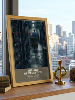 The Art of Deception book cover print framed by window – literary home decor
