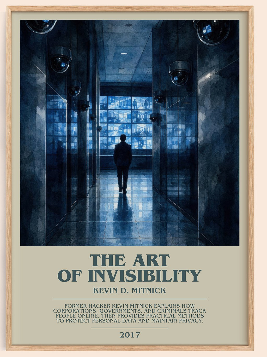 The Art of Invisibility bookish book poster by Kevin D. Mitnick – framed literary art print