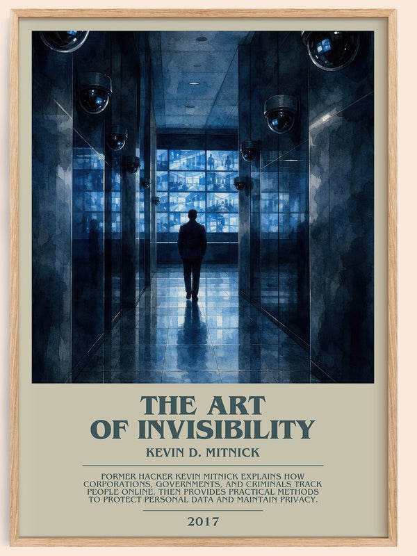 The Art of Invisibility bookish book poster by Kevin D. Mitnick – framed literary art print