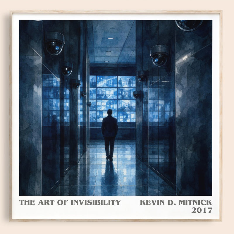 The Art of Invisibility literary book poster by Kevin D. Mitnick – framed literary art print