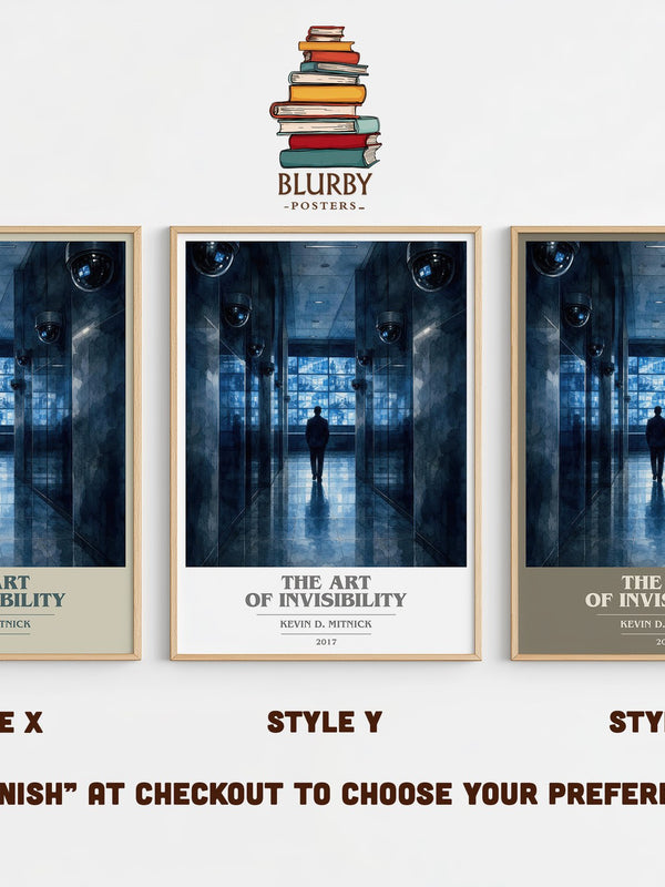 The Art of Invisibility book cover print in frame leaning in hallway – non fiction wall art