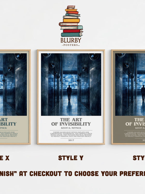 The Art of Invisibility bookish print in frame leaning in hallway – non fiction wall art