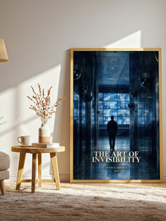 The Art of Invisibility watercolour print in frame leaning in hallway – non fiction wall art