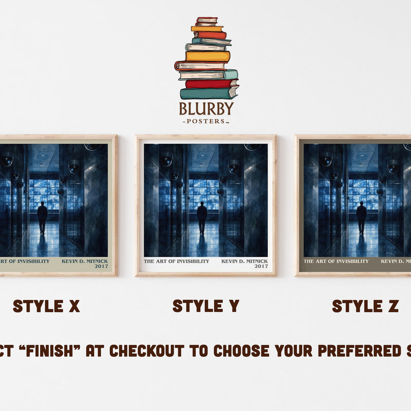 The Art of Invisibility literary print in frame leaning in hallway – non fiction wall art