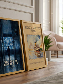 The Art of Invisibility watercolour print framed by window – literary home decor