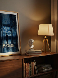 The Art of Invisibility watercolour print on bookshelf – Kevin D. Mitnick fan gift