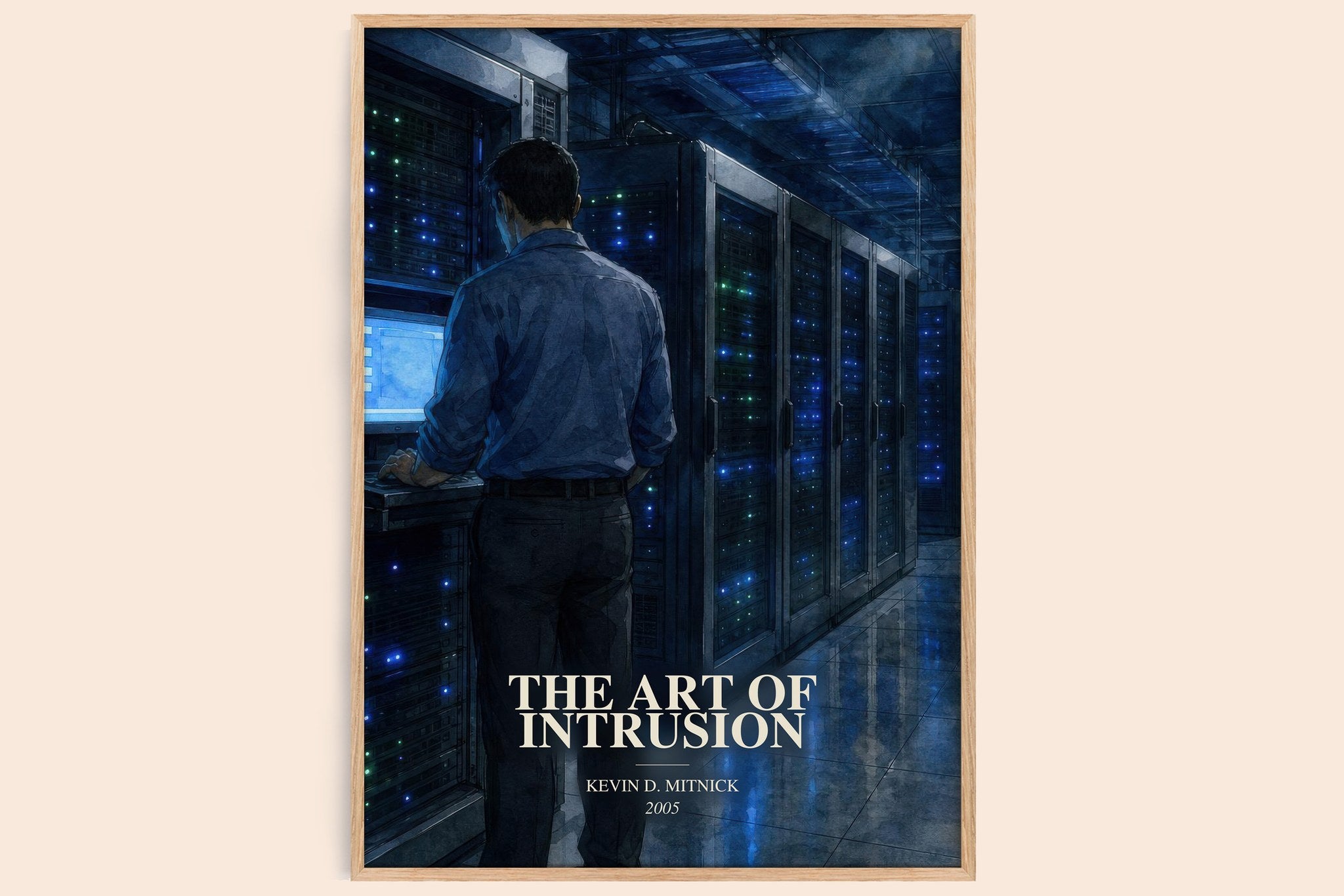 The Art of Intrusion Book Watercolour Illustration by Kevin D. Mitnick