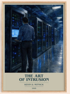 The Art of Intrusion book cover book poster by Kevin D. Mitnick – framed literary art print
